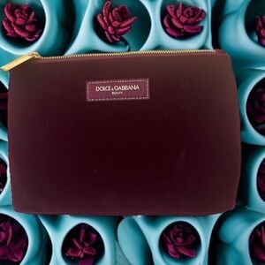 Dolce & Gabbana Burgundy Velvet Pouch